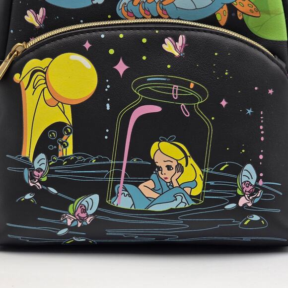 Loungefly Disney Alice In Wonderland Glow-In-The-Dark Characters Mini Backpack